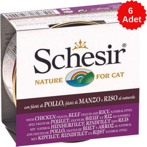Cat Natural Tavuk Ve Sığır Etli Kedi Konservesi 85 Gr 6 Adet