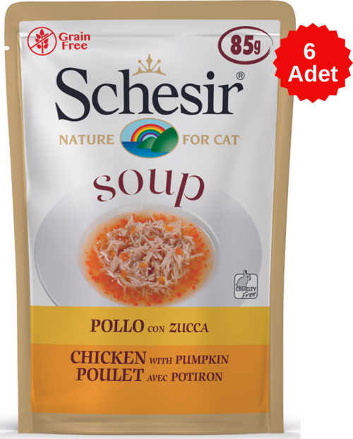 Cat Tavuklu ve Bal Kabaklı Tamamlayıcı Mama Kedi Çorbası 85 Gr 6 Adet