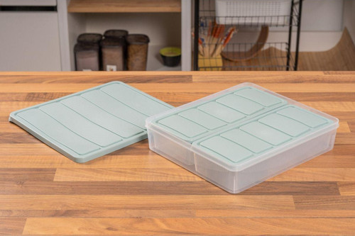 Saklama Kabı Silikon Kapak 3 Adet 3 Litre Su Yeşili Dondurucu Kabı