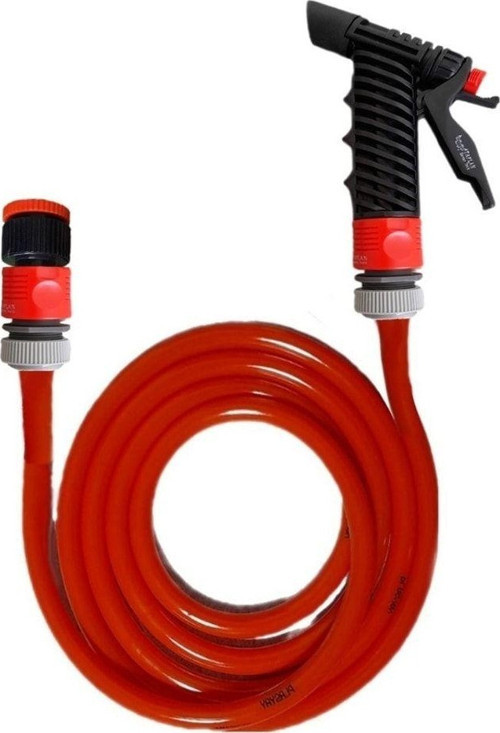 Düz Sulama Yıkama Hortum Musluk Adaptörlü Ve Yeni Tetik Başlıklı Set 7.5 Metre