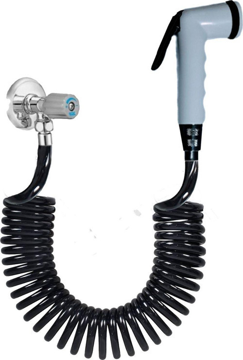 Spiral Şattaf (Bide) Başlıklı Taharet Matik 3/8 Rekorlu Musluklar Için Siyah Inci 1.5 Metre