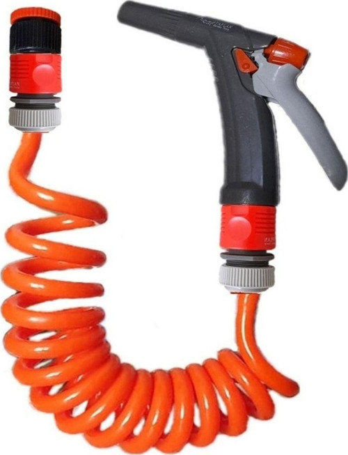 Spiral Sulama Yıkama Hortum Musluk Adaptörlü Ve Yeni Tetikli Uzun Başlıklı Set 3.5 Metre