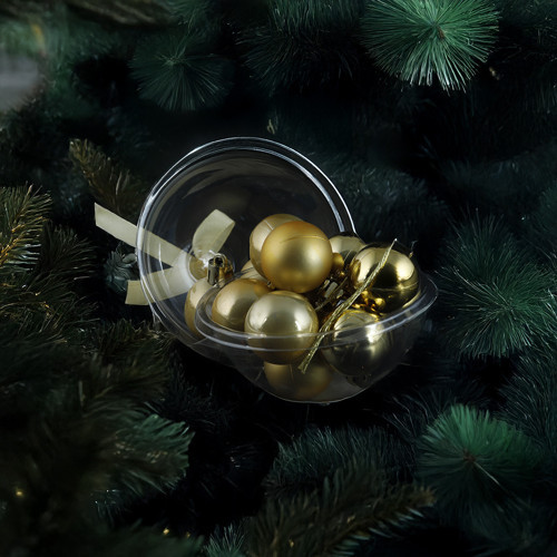 New Year 12 Parça Yılbaşı Topu Gold 30 mm