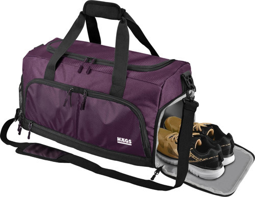 Spor Çantası, 10 Cepli, Fitness Çantası, Medium - Mor