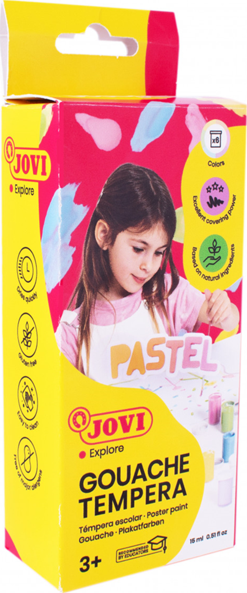 JOVI 520P GUAJ BOYA 6 X 15ML KAVANOZ + FIRÇA PASTEL RENKLER - 6'LI KUTU