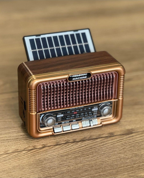 Hs-651 Güneş Enerjili Ve Şarjlı (Bluetooth+Usb) Nostaljik Fm Radyo