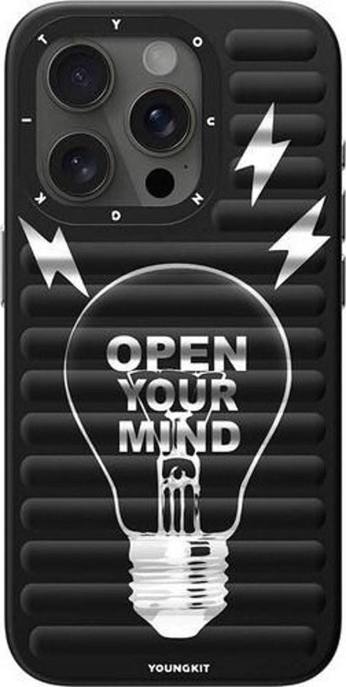 İphone 15 Pro Max Uyumlu Kılıf Magsafe Şarj Özellikli Open Mind Serisi Kapak Siyah