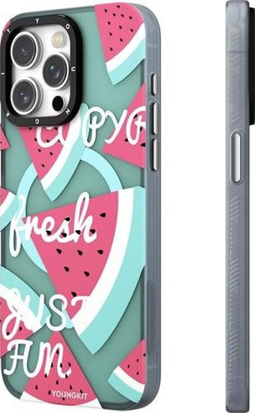 İphone 15 Pro Uyumlu Kılıf Magsafe Şarj Özellikli Fruity Flavour Serisi Turkuaz