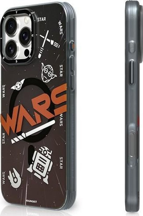 İphone 16 Pro Max Kılıf Magsafe Özellikli Airbagli Hologram Interstellar Seri Siyah-Turuncu