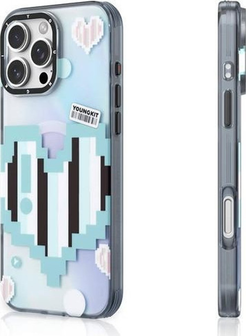 İphone 16 Pro Max Uyumlu Kılıf Magsafe Şarj Özellikli Love Serisi Kapak Yeşil