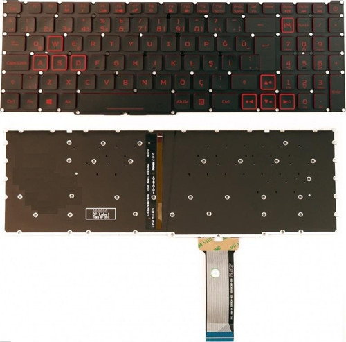 Acer Nitro 5 An515-54-54W2 Klavye Kırmızı Işıklı Kl-Ac36V2
