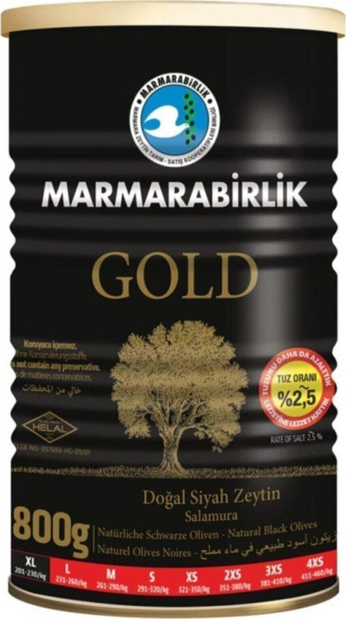 Gold Teneke Zeytin 800 Gr 201-230 Adet