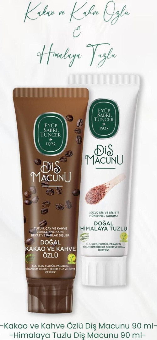 Diş Macunu Kakao Ve Kahve Özlü 90 Ml Ve Himalaya Tuzlu 90 Ml