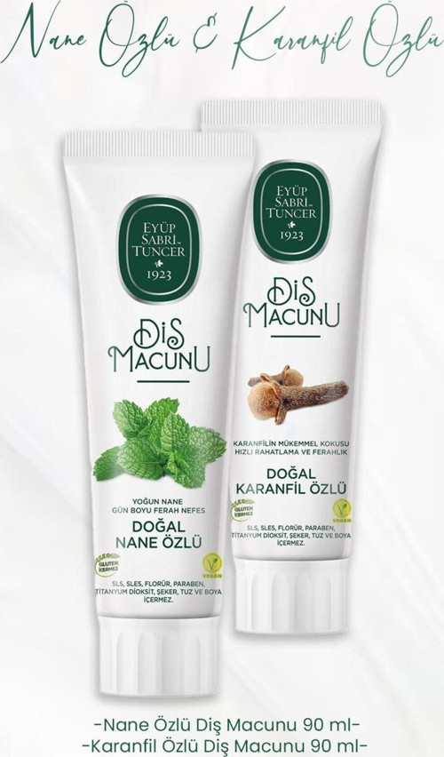 Diş Macunu Nane Özlü 90 Ml Ve Karanfil Özlü 90 Ml