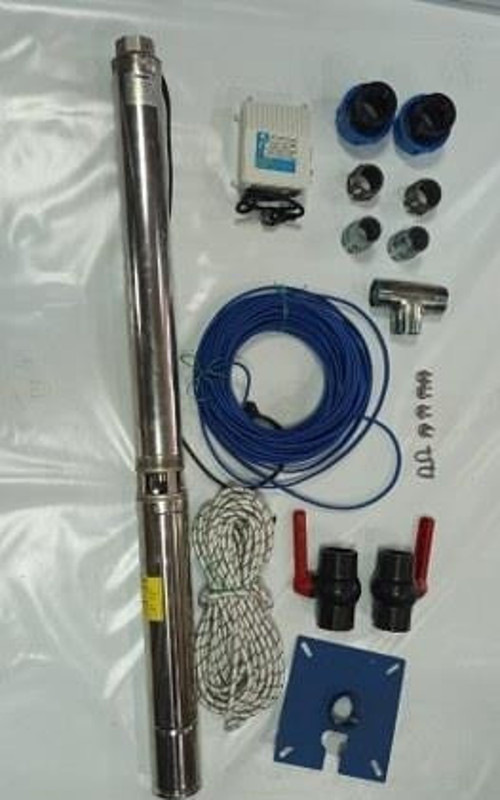 Impo Sk 409/14 3HP Krom Başlıklı 20 MT Yassı Kablolu ve Panolu 40 mt Halatlı Çift Vanalı Akıtma Başlıklı Monofaze Takım