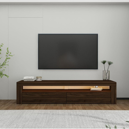 Batı Led Işıklı, 2 Kapaklı Tv Ünitesi, Tv Sehpası Ceviz