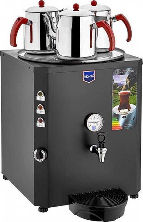 Jumbo Çay Makinesi 40 litre 3 demlik dahil Şamandıralı (Damacana) Siyah