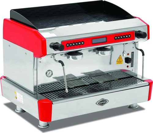 Espresso Kahve Mak. - 2 grup - tam otomatik - Empero EMP.CPC.2GR-D - kırmızı