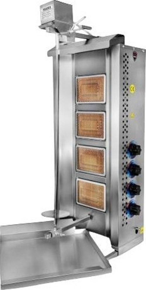 UST-04G 4lü Üstten Motorlu Döner Ocağı Gazlı CE