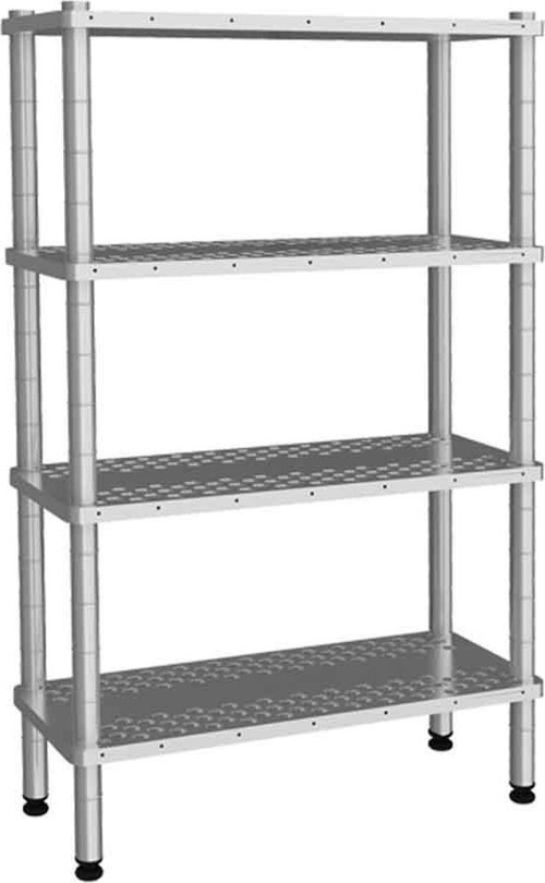 EMP.D.2.46107-18-4-D4 Katlı Delikli Raflar 46x107x180 cm INOX 201