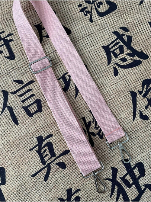 Baby Pink Ayarlanabilir Çanta Sapı Toz Pembe (Pamuk) 110 Cm G:4 Cm