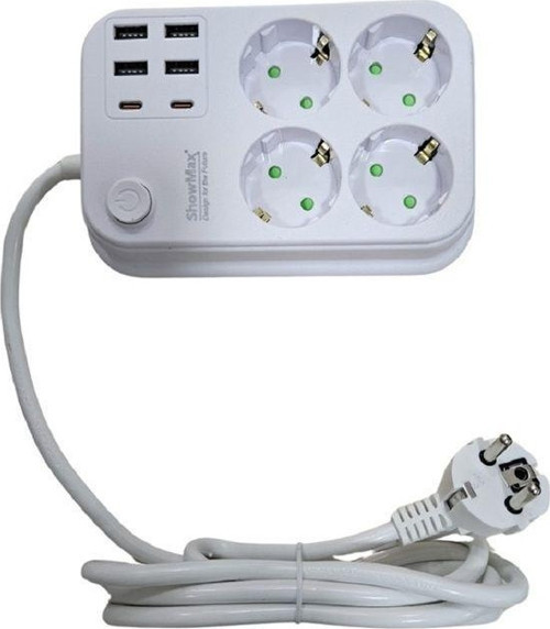 Lunatic LN-2946 Shoxmax Serisi (4 Priz + 4 Usb + 2 Type-c) Usb -Type C Şarj Termal Akım Koruma PRiz 3