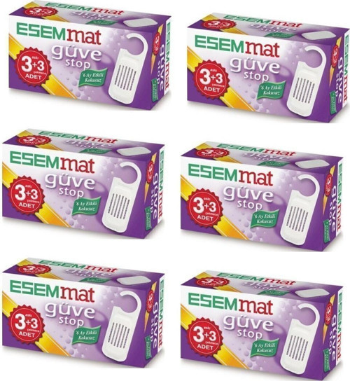 Güve Kovucu (3 Askı + 3 Çekmece ) - Kokusuz , 6 Ay Boyunca Etkili X6 Adet