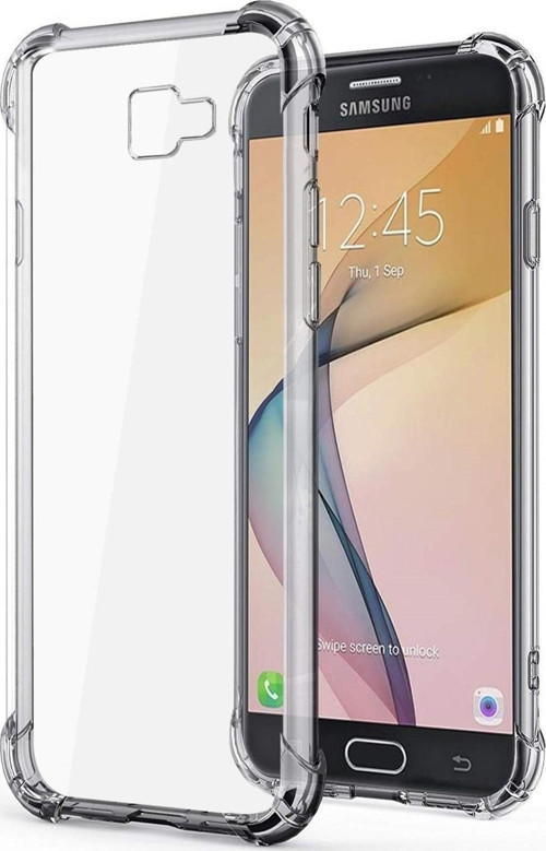 Samsung J7 Prime Kılıf Köşeleri Korumalı Sert Şeffaf Mika Kapak