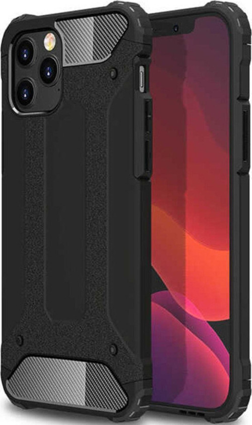 Apple iPhone 12 Pro Max Kapak Çift Katmanlı Zırh Tank Kılıf - Siyah