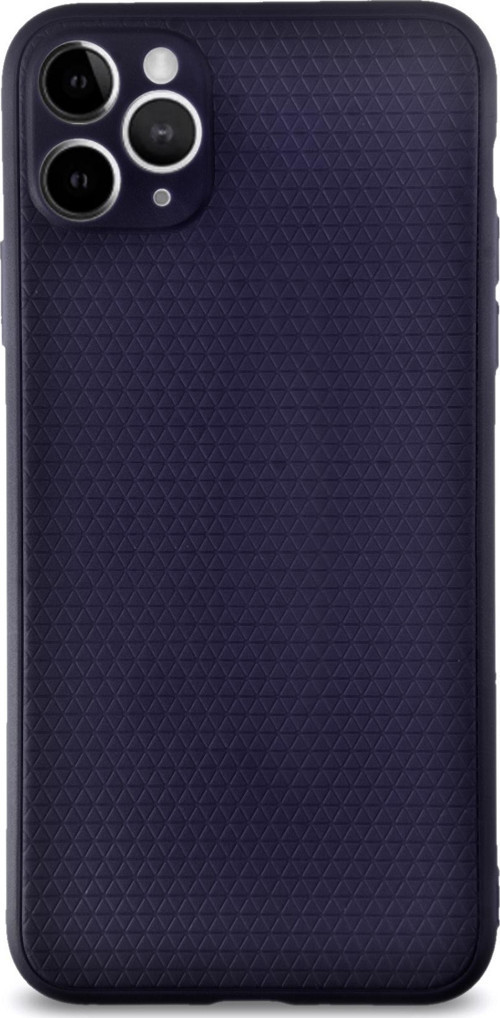 Apple iPhone 11 Pro Max Kılıf Yumuşak Silikon Prizma Desenli Arka Kapak - Lacivert