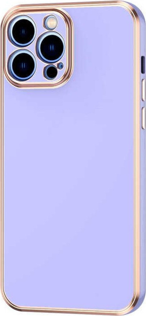 Apple iPhone 12 Pro Max Kapak Kamera Korumalı Lazer Kesim Lüx Silikon Kılıf - Mor