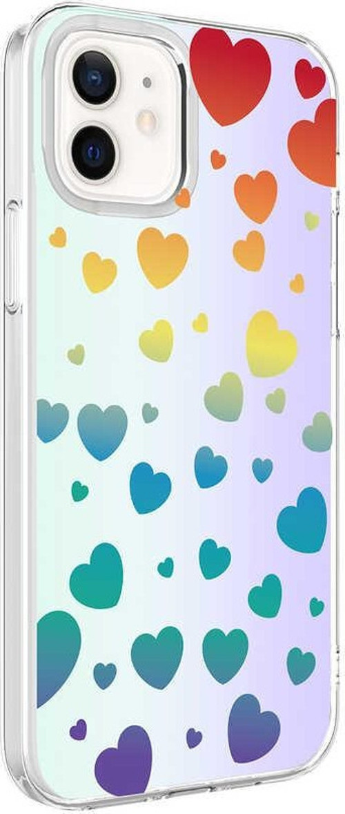 Apple iPhone 12 Kapak Kalp Desenli Fosforlu Silikon Kılıf