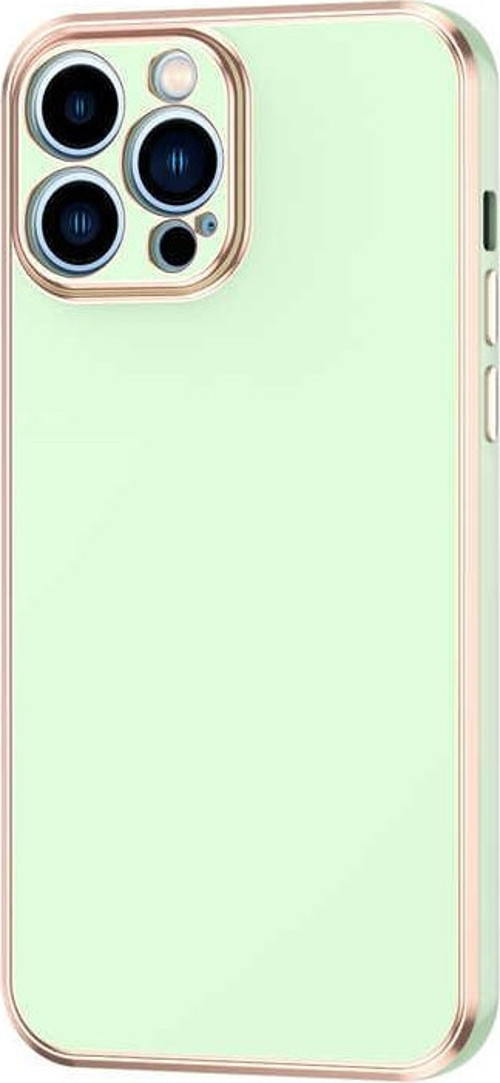 Apple iPhone 12 Pro Max Kapak Kamera Korumalı Lazer Kesim Lüx Silikon Kılıf - Yeşil