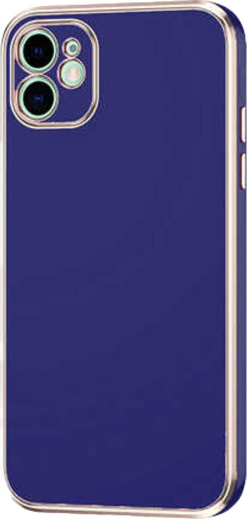 Apple iPhone 12 Kapak Kamera Korumalı Lazer Kesim Lüx Silikon Kılıf - Lacivert