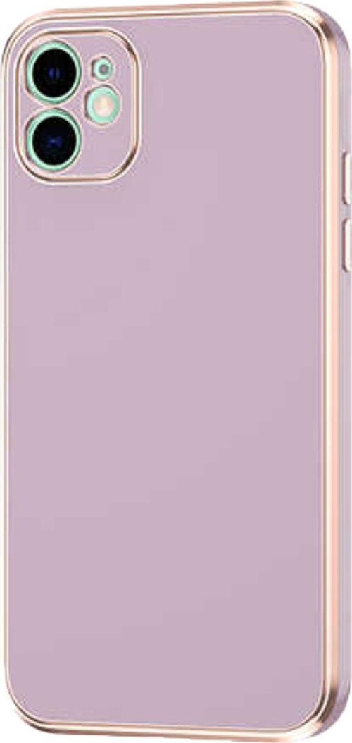 Apple iPhone 12 Kapak Kamera Korumalı Lazer Kesim Lüx Silikon Kılıf - Mor