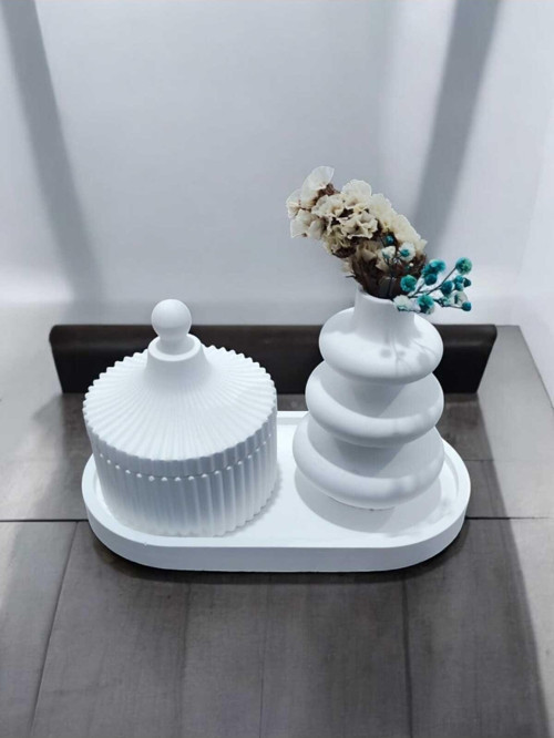 AYD Sunum Tabağı Takılık Süslük Dekoratif Vazo & Biblo Kokulu Mum&Şamdan %100 Soya Wax & Taş Tozu