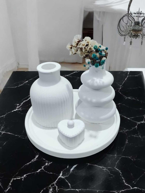 AYD Sunum Tabağı Takılık Süslük Dekoratif Vazo & Biblo Kokulu Mum&Şamdan %100 Soya Wax & Taş Tozu