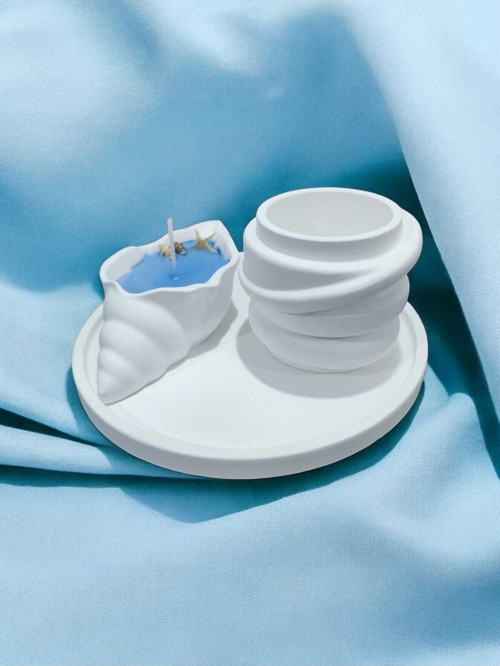 AYD Sunum Tabağı Takılık Süslük Dekoratif Vazo & Biblo Kokulu Mum&Şamdan %100 Soya Wax & Taş Tozu