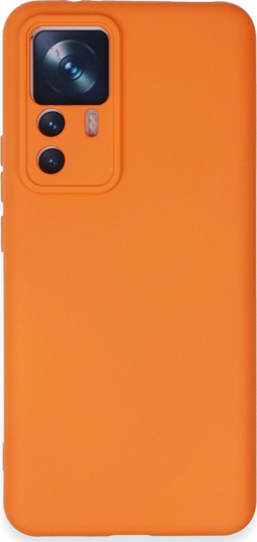 Xiaomi Mi 12T Pro Kapak İçi Kadife Kamera Korumalı Lansman Silikon Kılıf - Turuncu