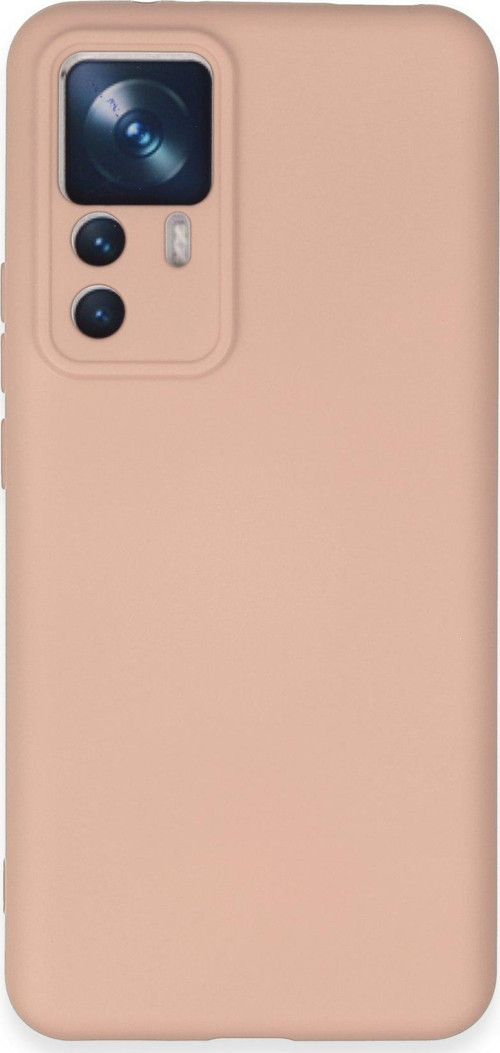 Xiaomi Mi 12T Pro Kapak İçi Kadife Kamera Korumalı Lansman Silikon Kılıf - Pudra