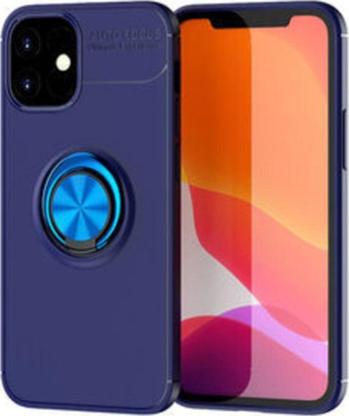 Apple iPhone 12 Mini Kılıf Renkli Yüzüklü Manyetik Silikon Kapak Mavi - Mavi