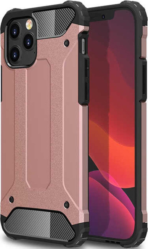 Apple iPhone 12 Pro Kapak Çift Katmanlı Zırh Tank Kılıf - Rose Gold