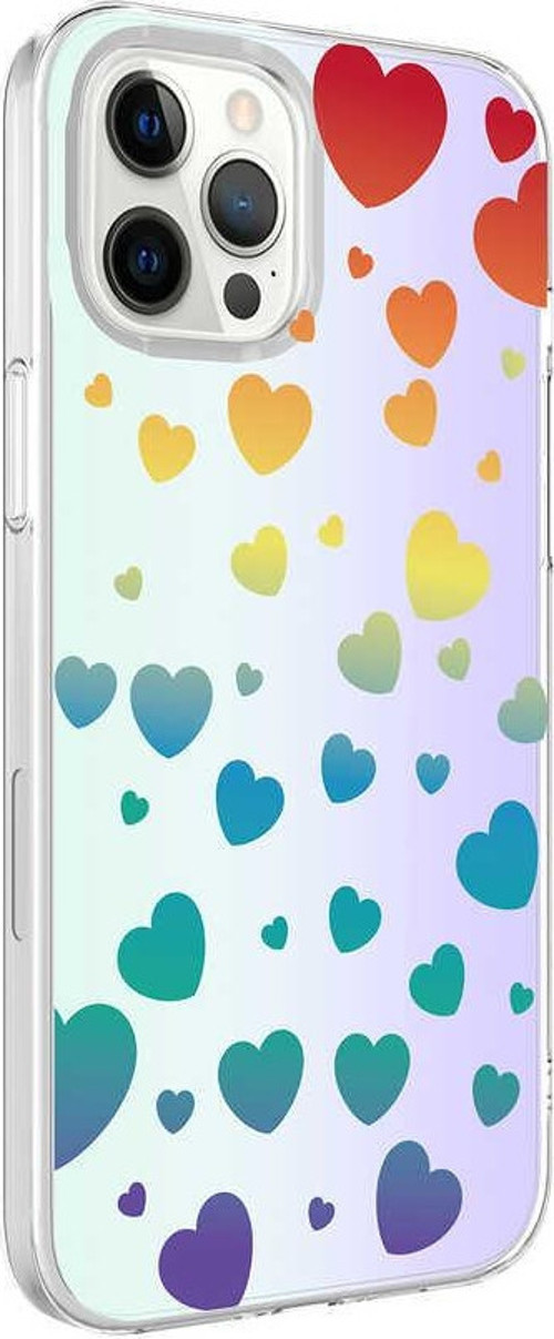 Apple iPhone 12 Pro Kapak Kalp Desenli Fosforlu Silikon Kılıf