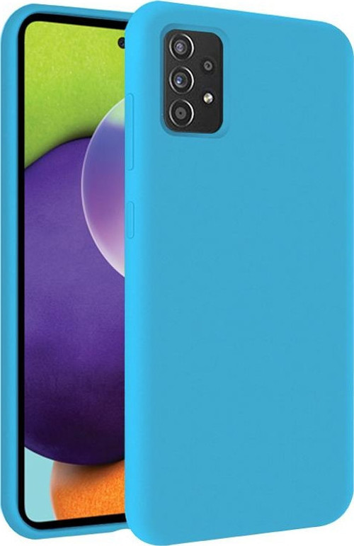 Samsung Galaxy A52 Kapak İçi Kadife Soft Logosuz Lansman Silikon Kılıf - Açık Mavi