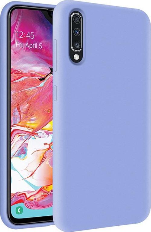 Samsung Galaxy A70 İçi Kadife Soft Logosuz Lansman Silikon Kılıf - Lila