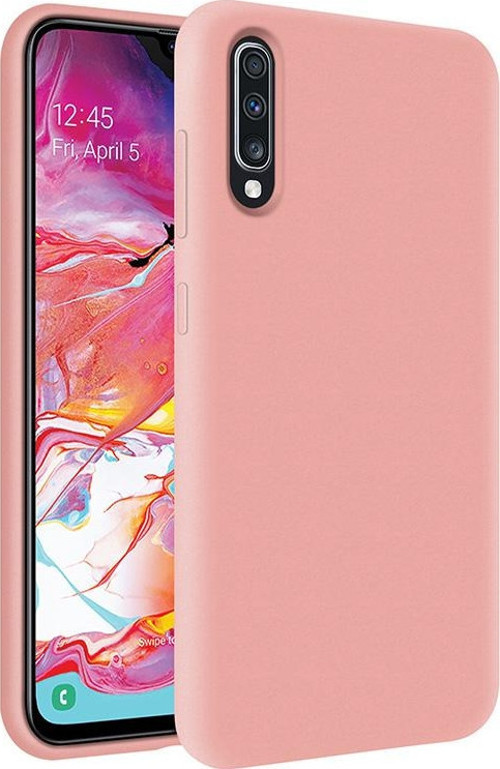 Samsung Galaxy A70 İçi Kadife Soft Logosuz Lansman Silikon Kılıf - Pembe