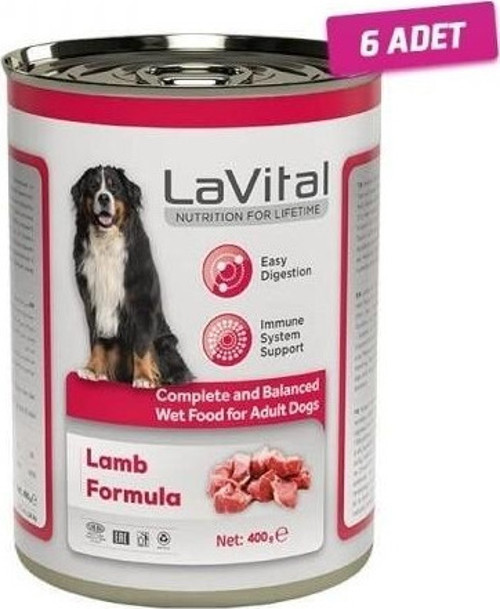 La Vital 6 Adet - Lavital Adult Kuzulu Yetişkin Köpek Konservesi 400 gr