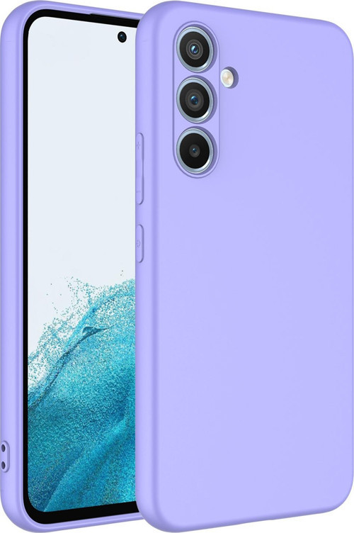 Samsung Galaxy A54 ile Uyumlu Kapak İçi Kadife Kamera Korumalı Lansman Silikon Kılıf - Lila