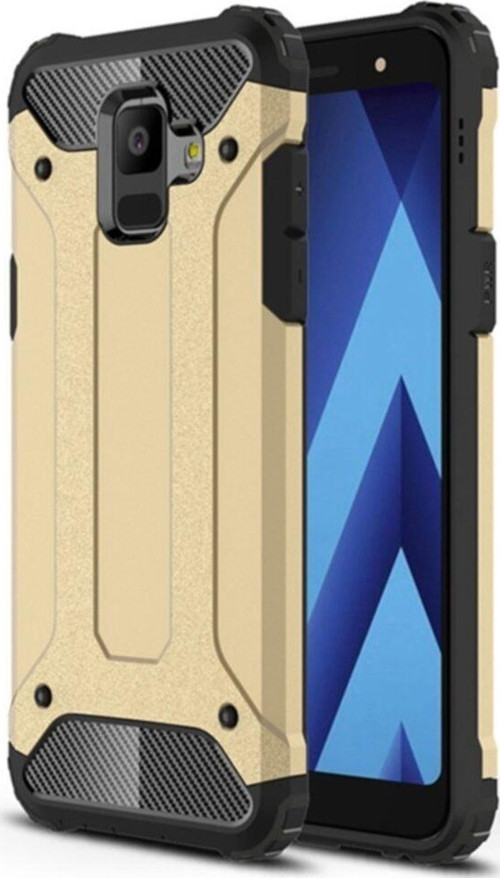 Samsung Galaxy A6 2018 Kapak Çift Katmanlı Zırh Tank Kılıf - Gold