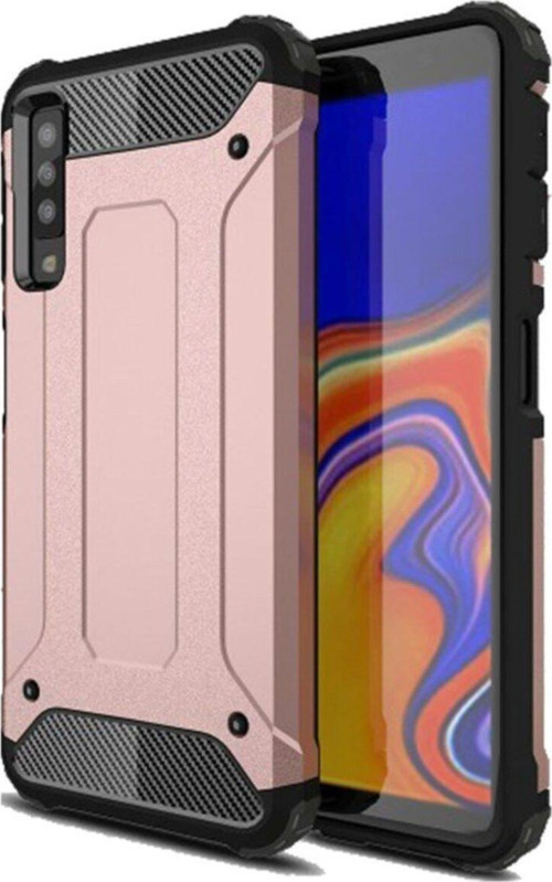 Samsung Galaxy A7 2018 Kapak Çift Katmanlı Zırh Tank Kılıf - Rose Gold